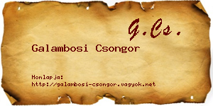 Galambosi Csongor névjegykártya